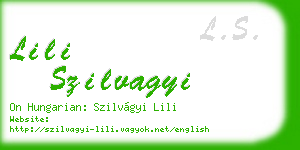 lili szilvagyi business card