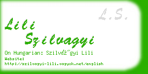 lili szilvagyi business card